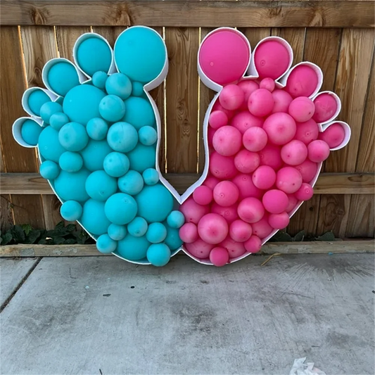 pink and blue balloons for gender reveal